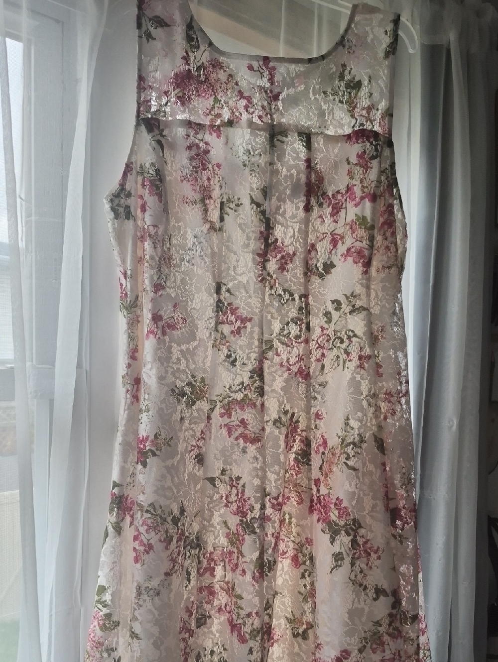 Lane Bryant Floral Lace Maxi Dress in Pink and Green